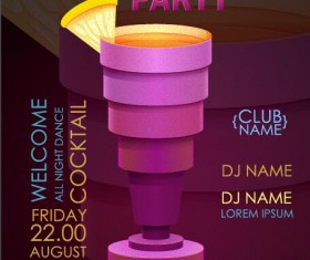 Cocktail party flyer vector template 16