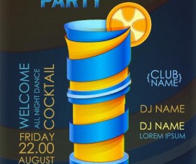 Cocktail party flyer vector template 17