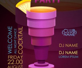 Cocktail party flyer vector template 18