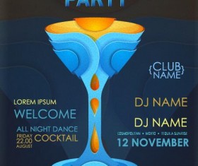 Cocktail party flyer vector template 19