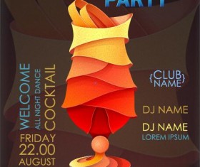 Cocktail party flyer vector template 20