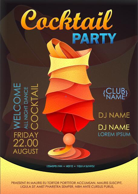 Cocktail party flyer vector template 20