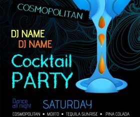 Cocktail party flyer vector template 21