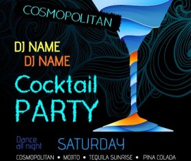 Cocktail party flyer vector template 22