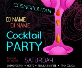Cocktail party flyer vector template 23