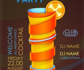 Cocktail party flyer vector template 24