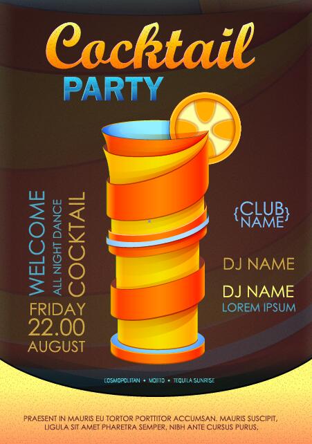 Cocktail party flyer vector template 24