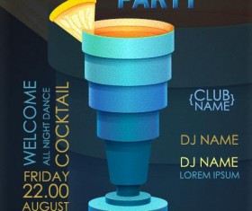 Cocktail party flyer vector template 25