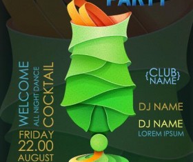 Cocktail party flyer vector template 26