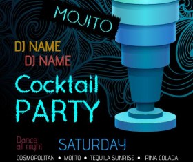 Cocktail party flyer vector template 27
