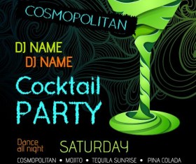 Cocktail party flyer vector template 28