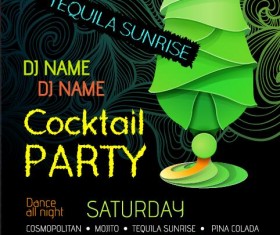 Cocktail party flyer vector template 29
