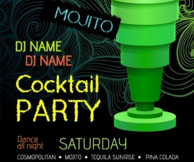 Cocktail party flyer vector template 31