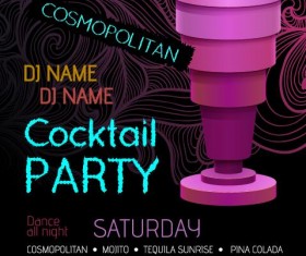 Cocktail party flyer vector template 32