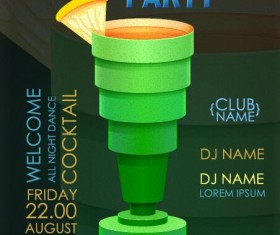 Cocktail party flyer vector template 33