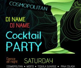 Cocktail party flyer vector template 34
