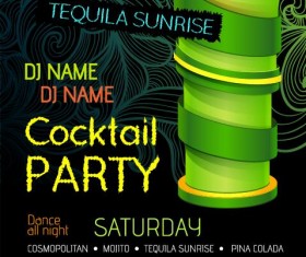 Cocktail party flyer vector template 35