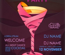 Cocktail party flyer vector template 36