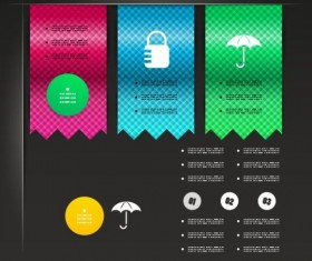 Color bookmarks with Infographics vector 01
