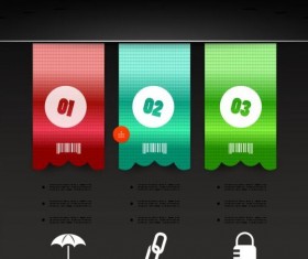 Color bookmarks with Infographics vector 02