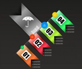 Color bookmarks with Infographics vector 03