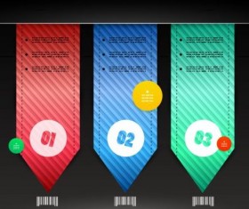 Color bookmarks with Infographics vector 04
