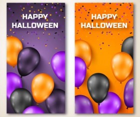 Colored balloon with halloween vector cards