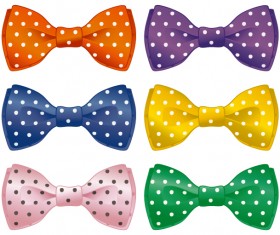Colored bow vector set