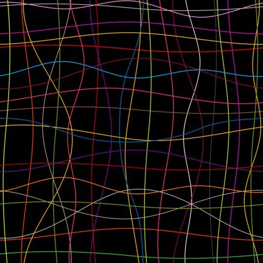 Colored lines with black background vector 01