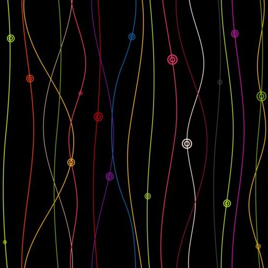 Colored lines with black background vector 02