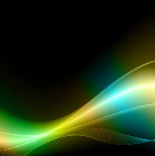 Colored wavy with black background vector 01