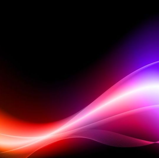 Colored wavy with black background vector 02