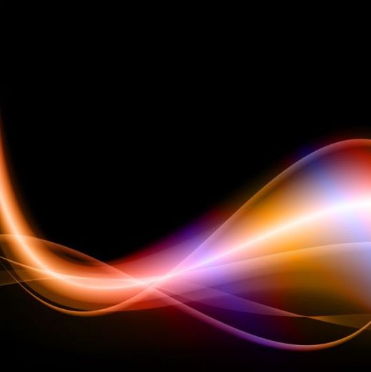 Colored wavy with black background vector 05