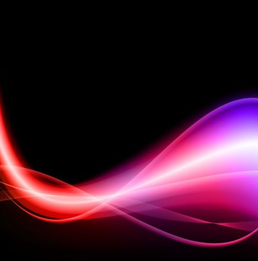 Colored wavy with black background vector 07