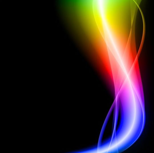 Colored wavy with black background vector 10