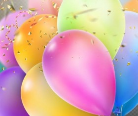 Colorful balloons with confetti background illustration 03