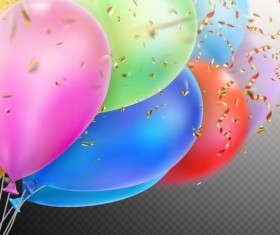 Colorful balloons with confetti background illustration 04