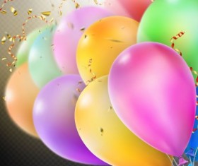 Colorful balloons with confetti background illustration 07