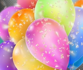Colorful balloons with confetti background illustration 10