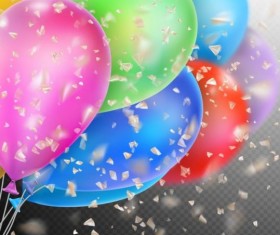 Colorful balloons with confetti background illustration 11
