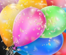 Colorful balloons with confetti background illustration 12