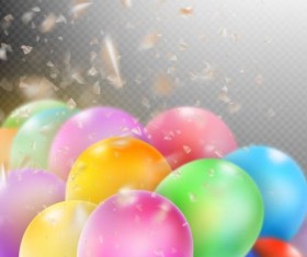 Colorful balloons with confetti background illustration 13