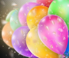 Colorful balloons with confetti background illustration 14