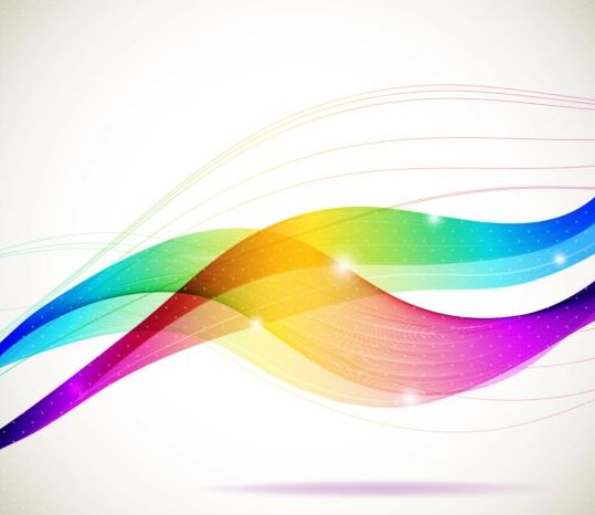 Colorful curves wave background vector 02