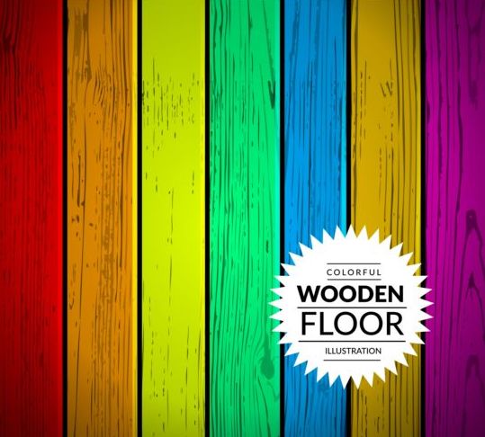 Colorful wooden floor background vector illustration 01