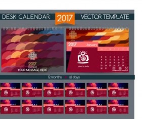 Company 2017 desk calendar design vector template 03