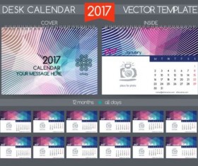 Company 2017 desk calendar design vector template 05