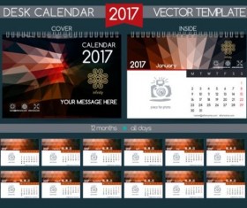 Company 2017 desk calendar design vector template 06