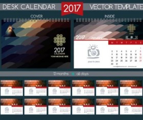 Company 2017 desk calendar design vector template 11