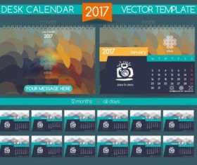 Company 2017 desk calendar design vector template 14